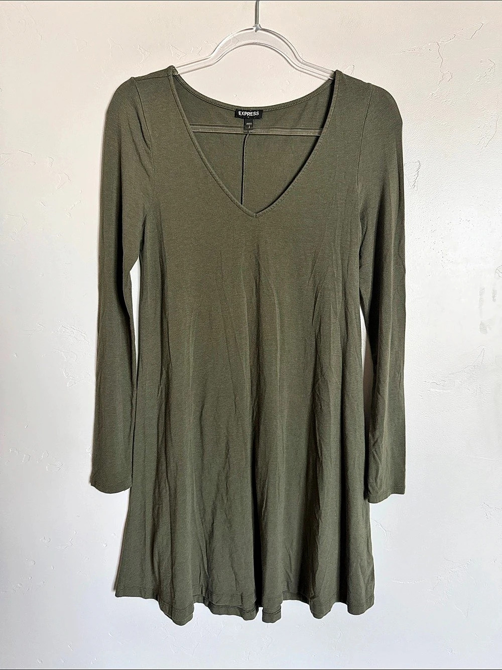 Express Women'Small Green Long Sleeve Mini Dress Size Small